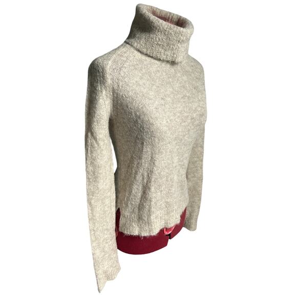Paige Women’s Size Small Alpaca Blend Turtleneck Sweater Oat - Picture 2 of 6
